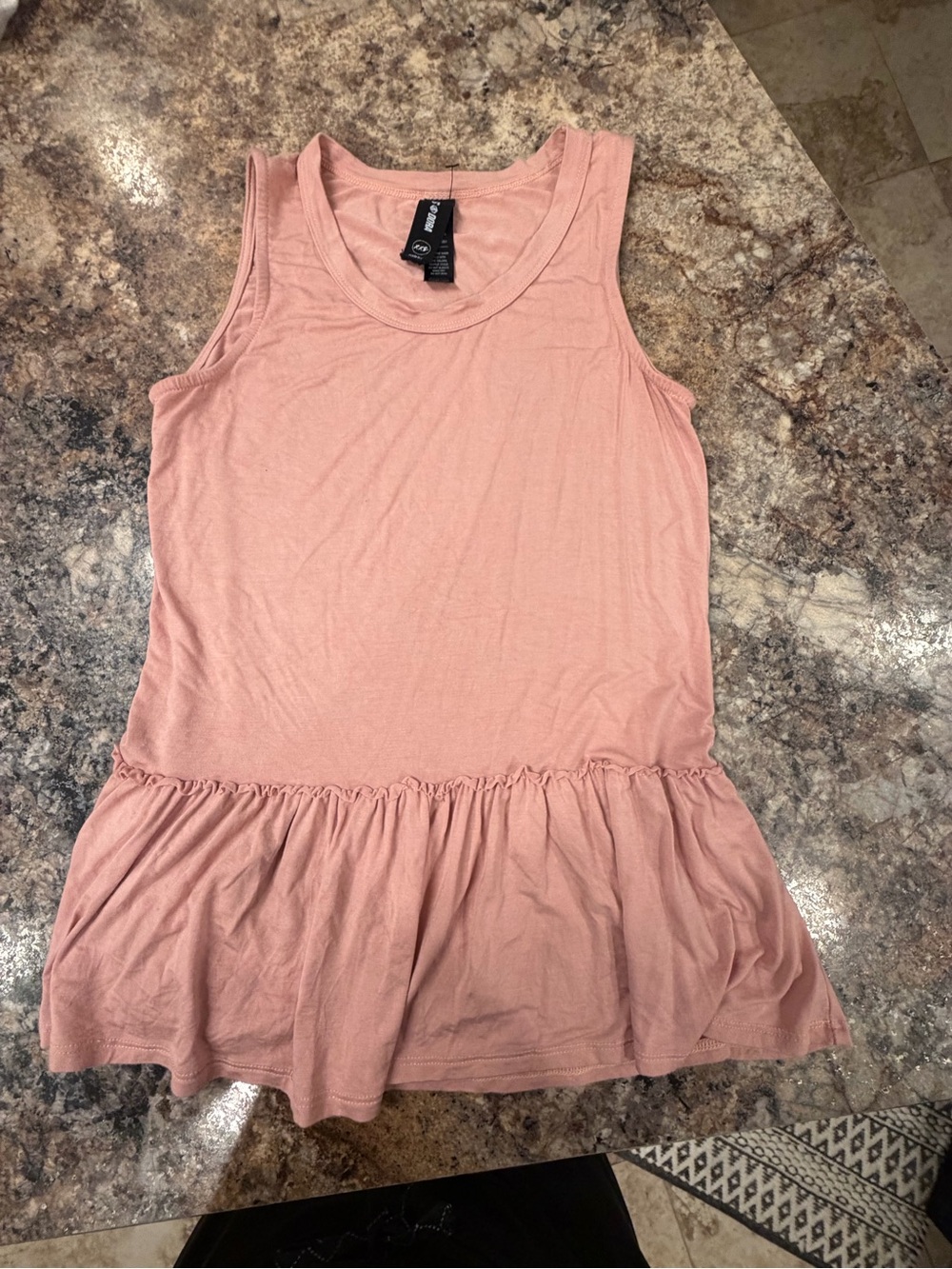 Blush Pink Sleeveless Peplum Tank Top